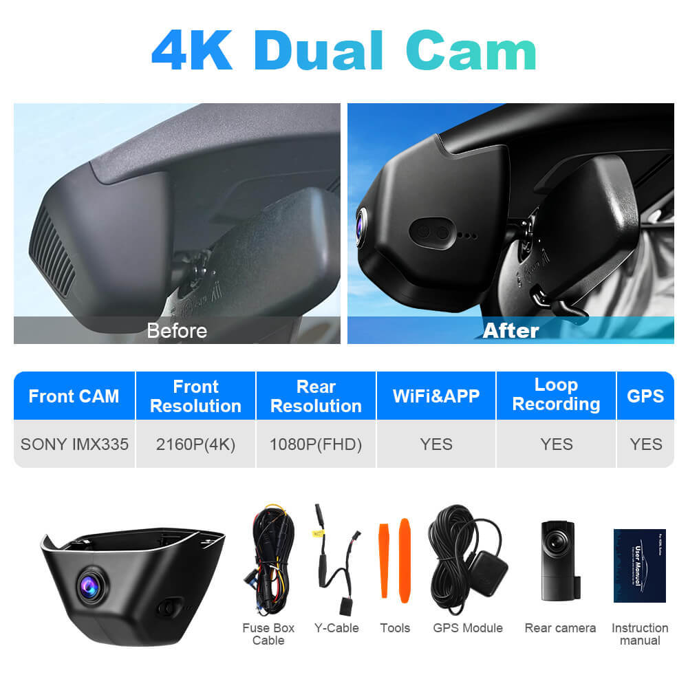 ISUDAR 2026 OEM Dash Cam | 4K UHD | Sony Sensor | WiFi App | For Honda Civic 2022-2026 Type R