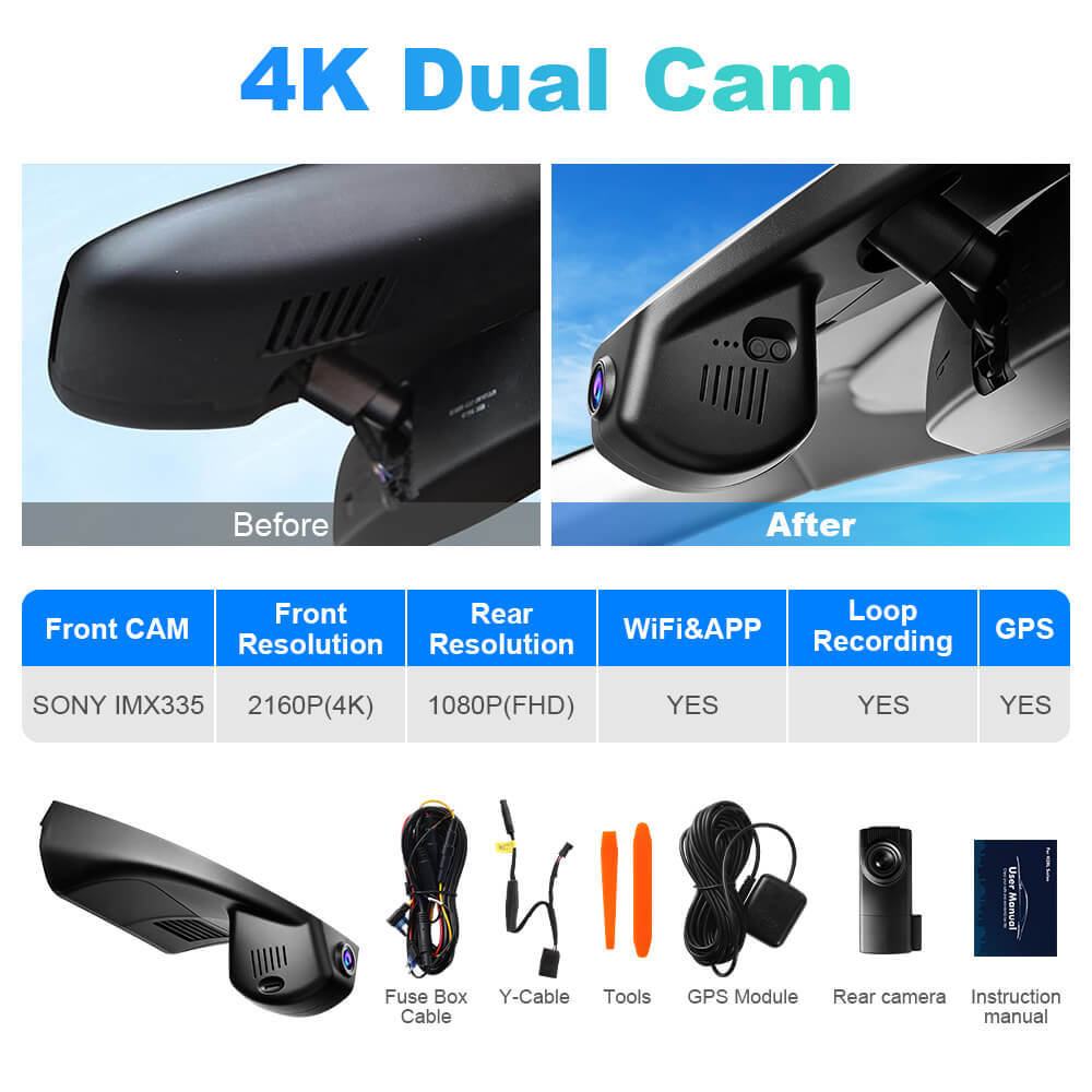 ISUDAR 2026 OEM Dash Cam | 4K UHD | Sony Sensor | WiFi App | For Mazda CX-30 CX50 CX30 CX50 EV 2020-2023