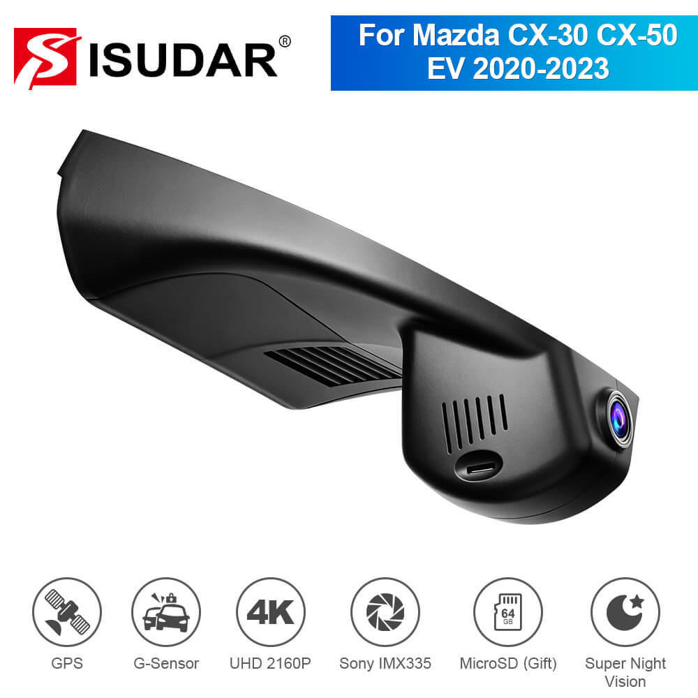ISUDAR 2026 OEM Dash Cam | 4K UHD | Sony Sensor | WiFi App | For Mazda CX-30 CX50 CX30 CX50 EV 2020-2023