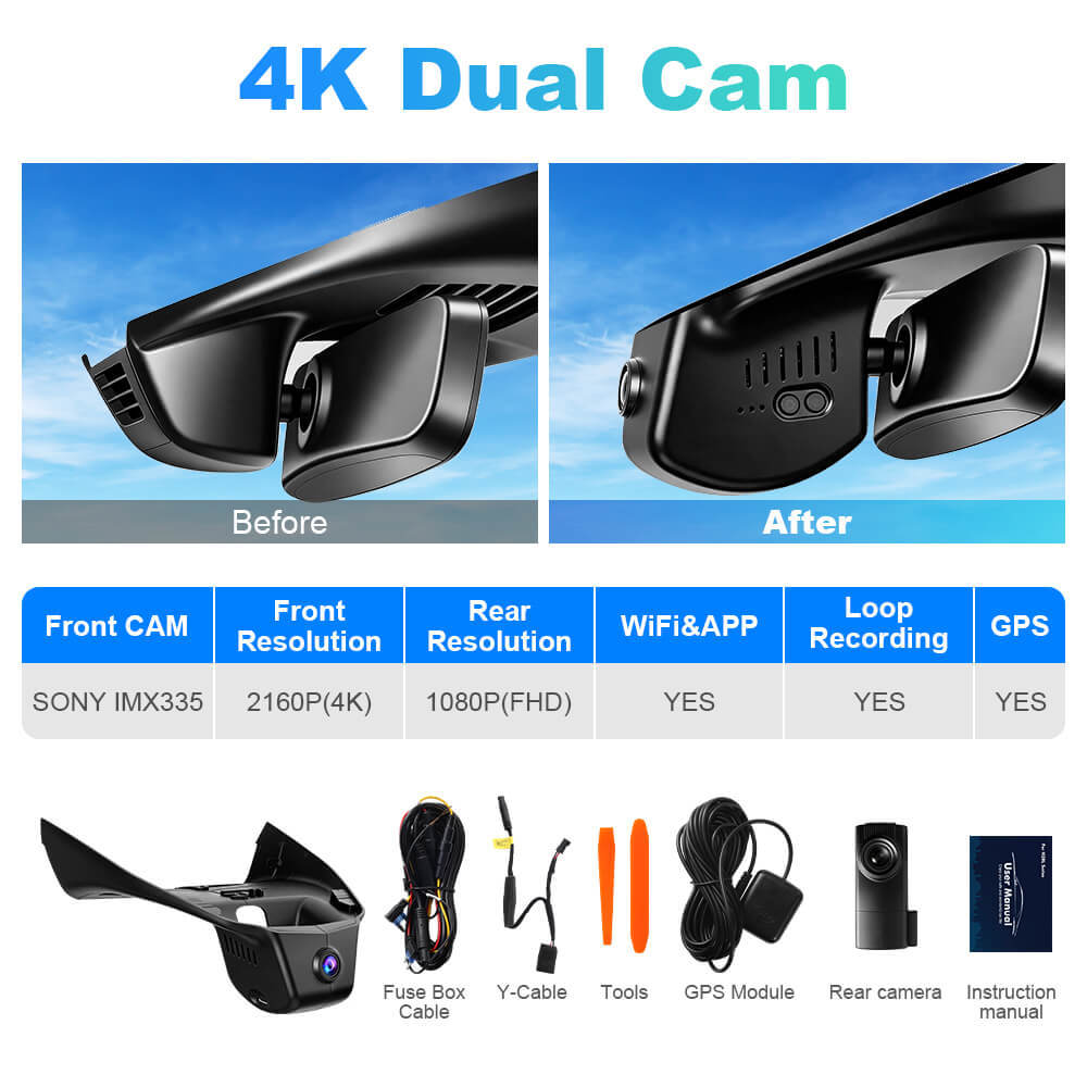 ISUDAR 2026 OEM Dash Cam | 4K UHD | Sony Sensor | WiFi App | For Mazda CX-50 CX-60 2023-2026