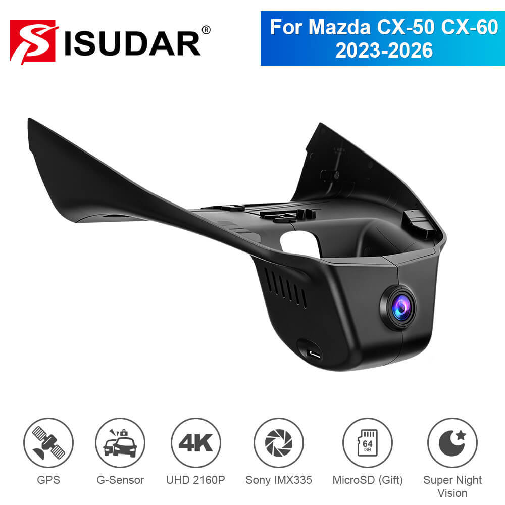 ISUDAR 2026 OEM Dash Cam | 4K UHD | Sony Sensor | WiFi App | For Mazda CX-50 CX-60 2023-2026