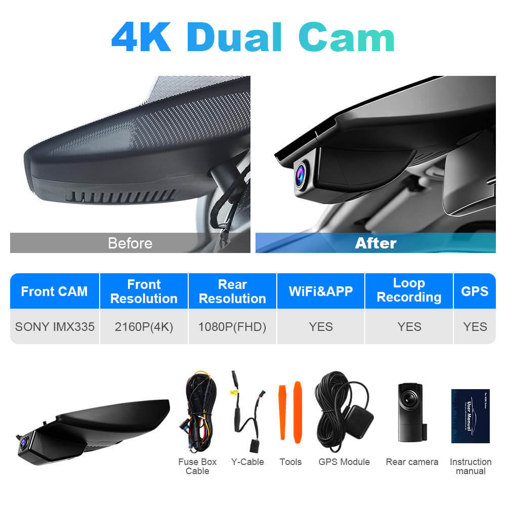 ISUDAR 2026 OEM Dash Cam | 4K UHD | Sony Sensor | WiFi App | For Mazda CX-5 CX-4 CX5 CX4 CX-9 2017-2025 Left-Hand Drive