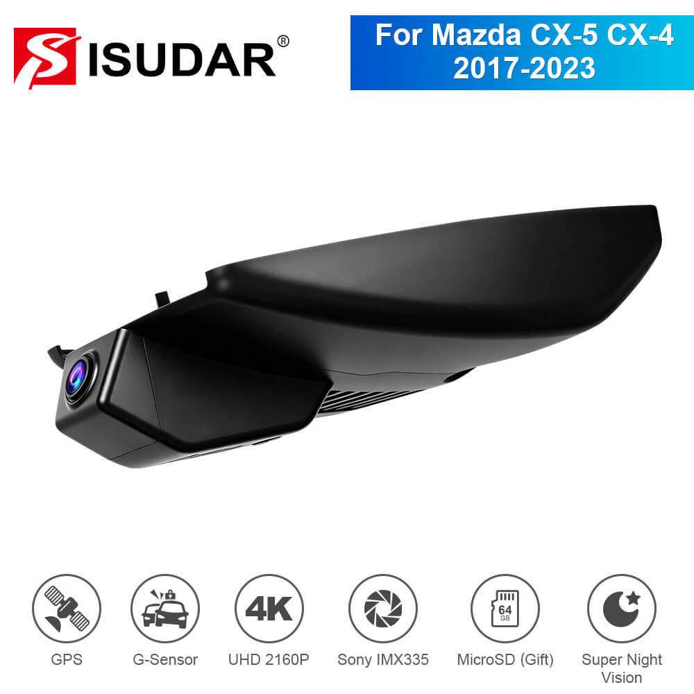 ISUDAR 2026 OEM Dash Cam | 4K UHD | Sony Sensor | WiFi App | For Mazda CX-5 CX-4 CX5 CX4 CX-9 2017-2025 Left-Hand Drive