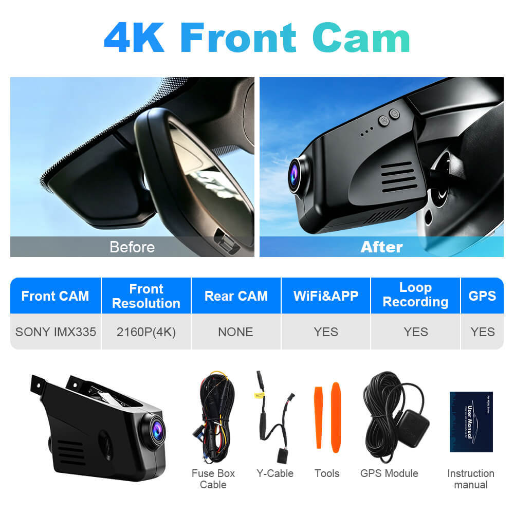 ISUDAR 2026 OEM Dash Cam | 4K UHD | Sony Sensor | WiFi App | For Porsche Cayenne/ Macan/Panamera/Cayman/Boxster