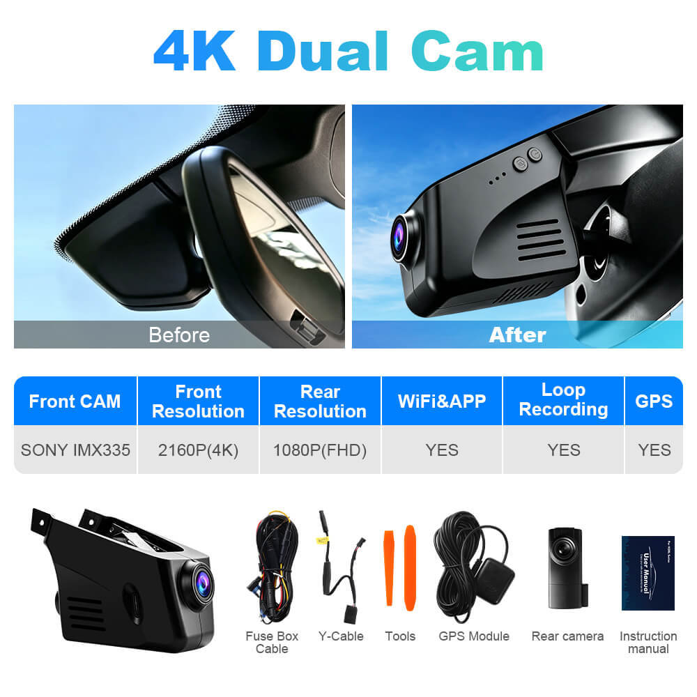ISUDAR 2026 OEM Dash Cam | 4K UHD | Sony Sensor | WiFi App | For Porsche Cayenne/ Macan/Panamera/Cayman/Boxster