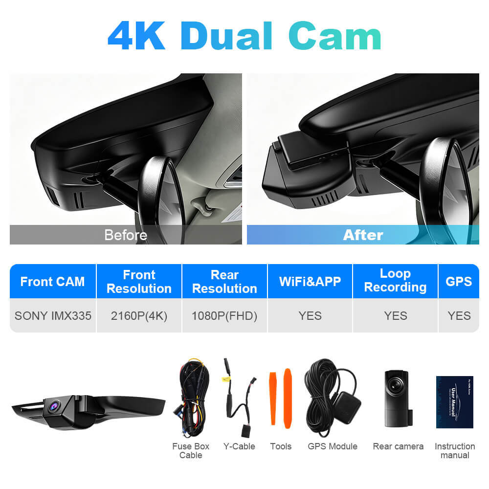 ISUDAR 2026 OEM Dash Cam | 4K UHD | Sony Sensor | WiFi App | For Honda CRV CR-V 5th 2017-2022