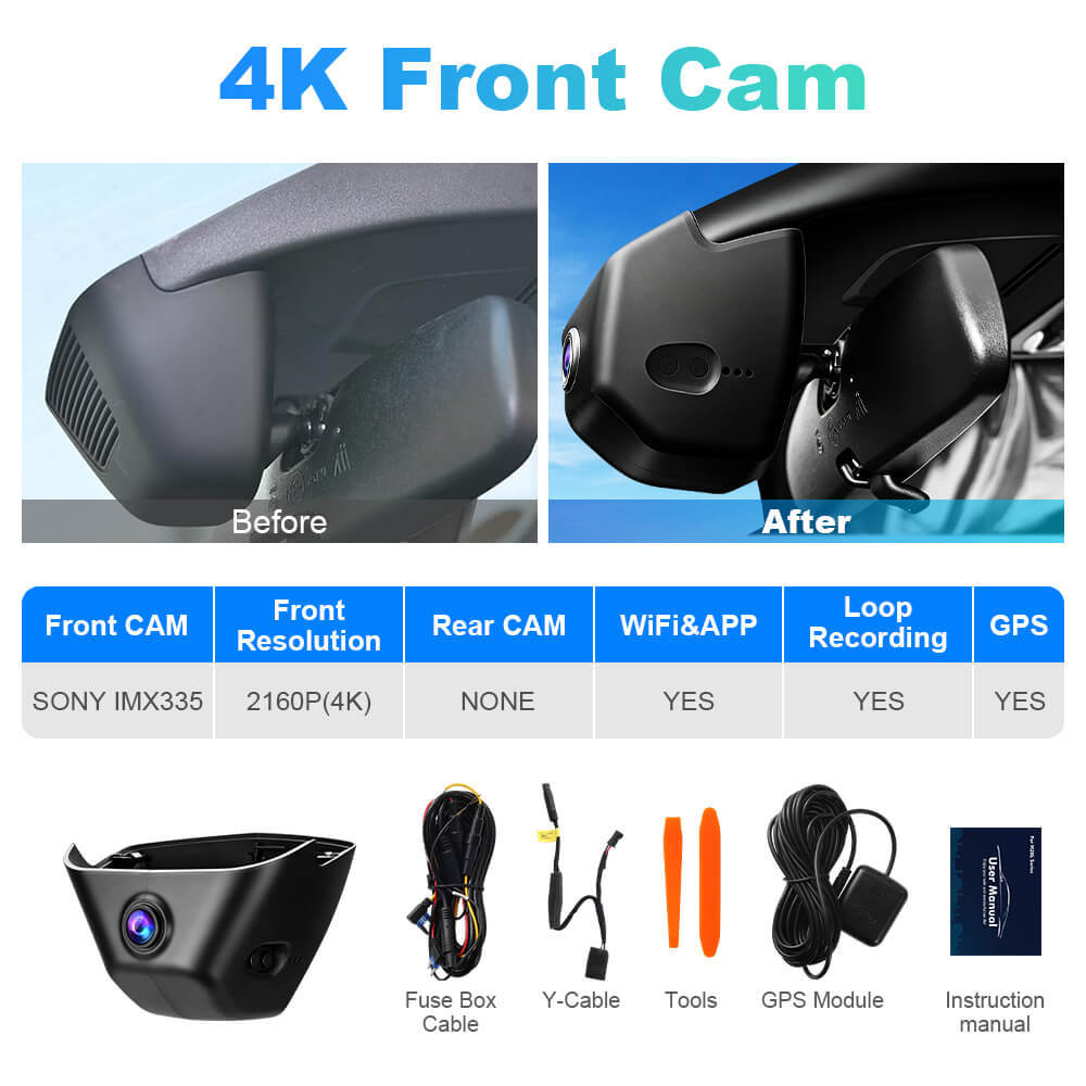 ISUDAR 2026 OEM Dash Cam | 4K UHD | Sony Sensor | WiFi App | For Honda Civic 2022-2026 Type R