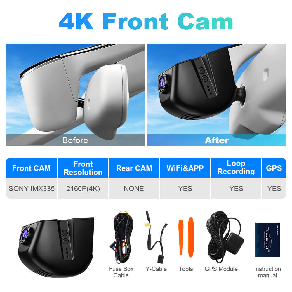 ISUDAR 2026 OEM Dash Cam | 4K UHD | Sony Sensor | WiFi App | For Audi 2004-2012 A1 A3 A4 A5 A6 A7 A8 Q3 Q5 Q7 TT