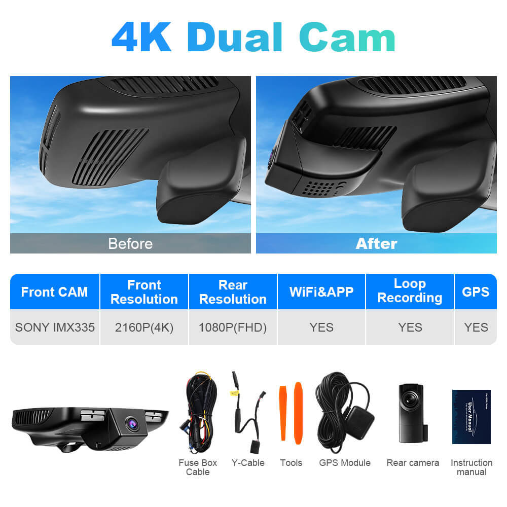 ISUDAR 2026 OEM Dash Cam | 4K UHD | Sony Sensor | WiFi App | For Mercedes-Benz C/E/GLC Class