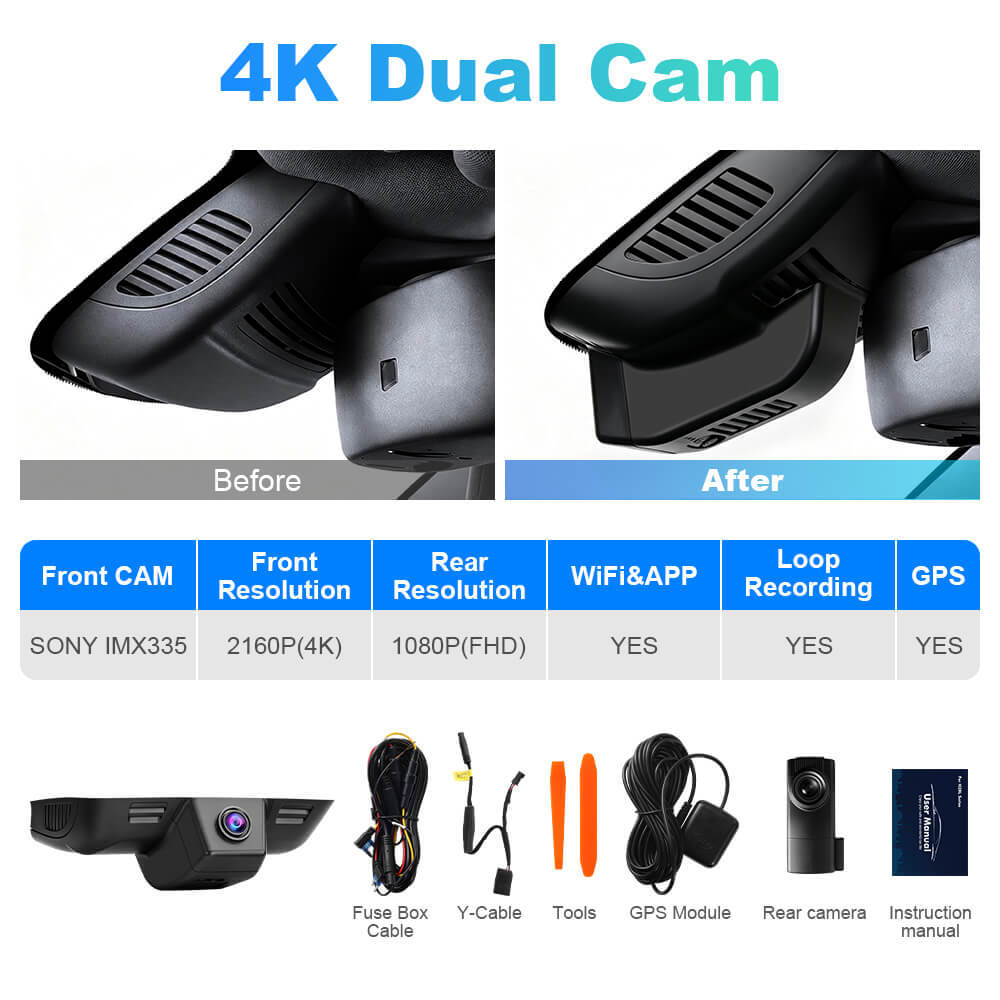 ISUDAR 2026 OEM Dash Cam | 4K UHD | Sony Sensor | WiFi App | For Mercedes-Benz E Class 2009-2016 C Class 2011-2014