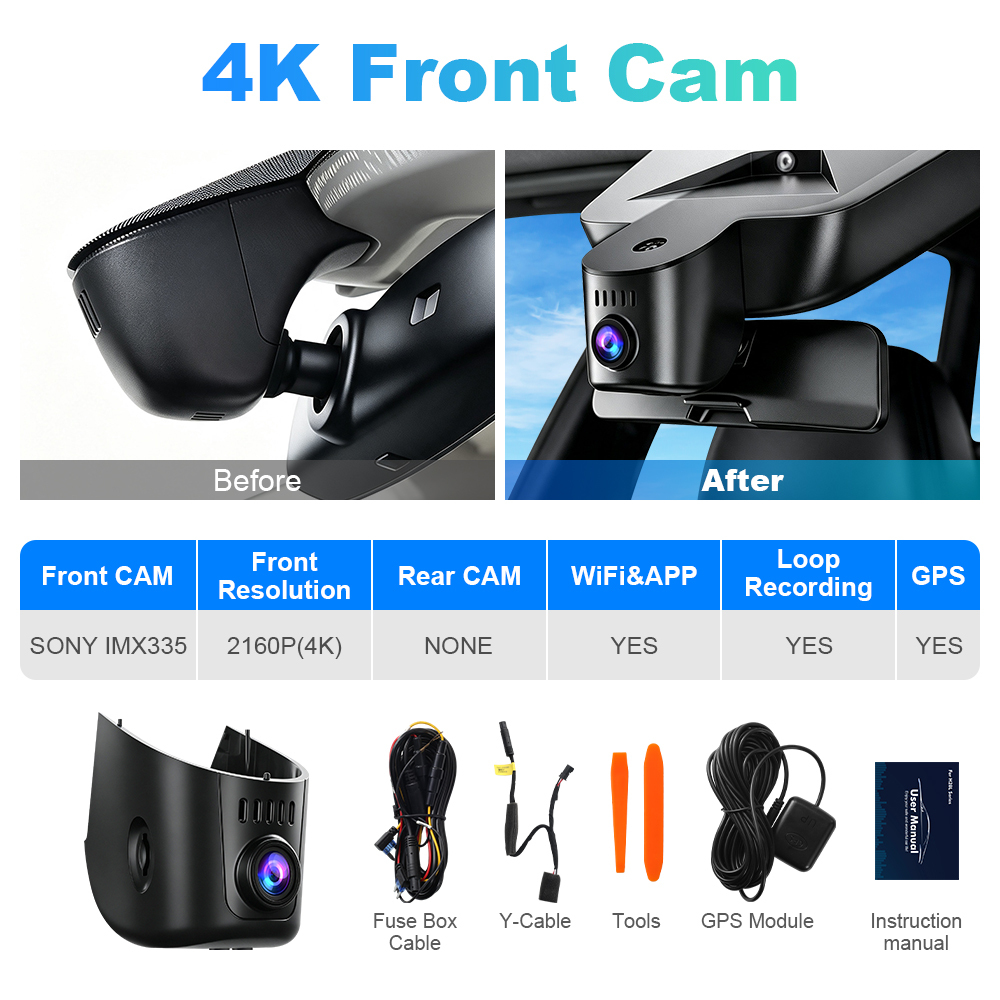 ISUDAR 2026 OEM Dash Cam | 4K UHD | Sony Sensor | WiFi App | For Audi 2017-2022 A1 A3 A4 A5 A7 A8 Q2 Q3... TT