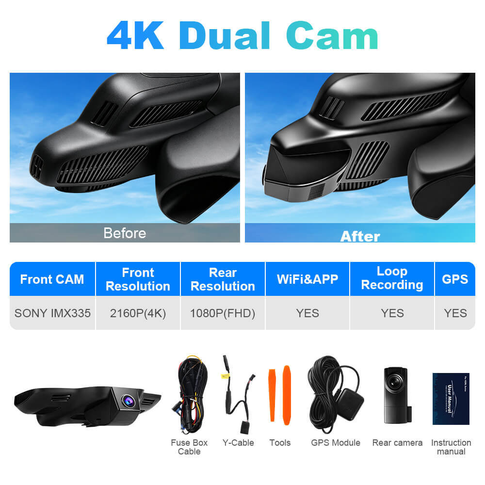 ISUDAR 2026 OEM Dash Cam | 4K UHD | Sony Sensor | WiFi App | For Mercedes-Benz E Class CIs AMG GT