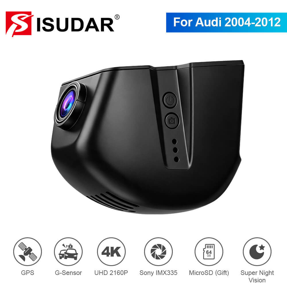 ISUDAR 2026 OEM Dash Cam | 4K UHD | Sony Sensor | WiFi App | For Audi 2004-2012 A1 A3 A4 A5 A6 A7 A8 Q3 Q5 Q7 TT