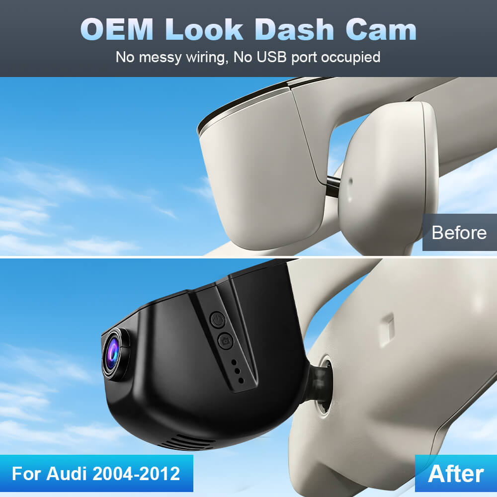 ISUDAR 2026 OEM Dash Cam | 4K UHD | Sony Sensor | WiFi App | For Audi 2004-2012 A1 A3 A4 A5 A6 A7 A8 Q3 Q5 Q7 TT