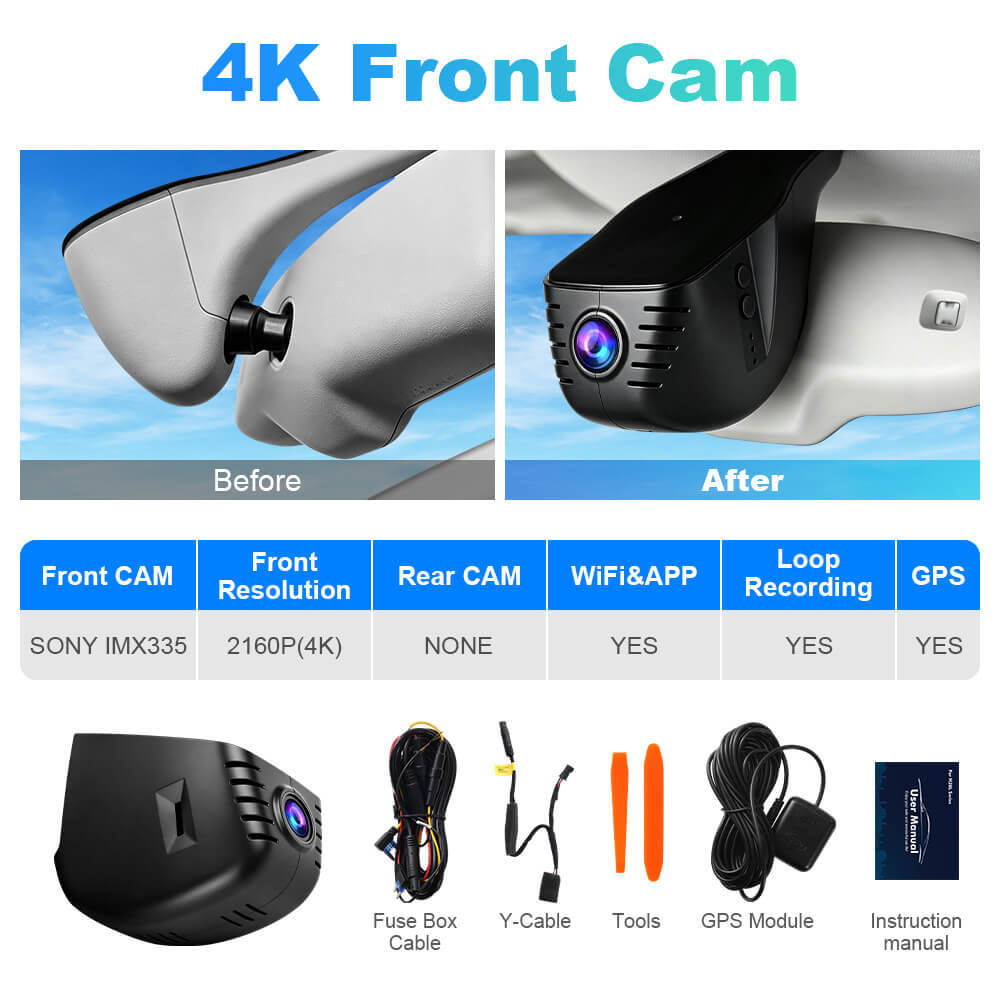 ISUDAR 2026 OEM Dash Cam | 4K UHD | Sony Sensor | WiFi App | For Audi 2013‑2016 A1 A3 A4 A5 A7 A8 Q2 Q3 Q5 Q7 Q8 S RS TT