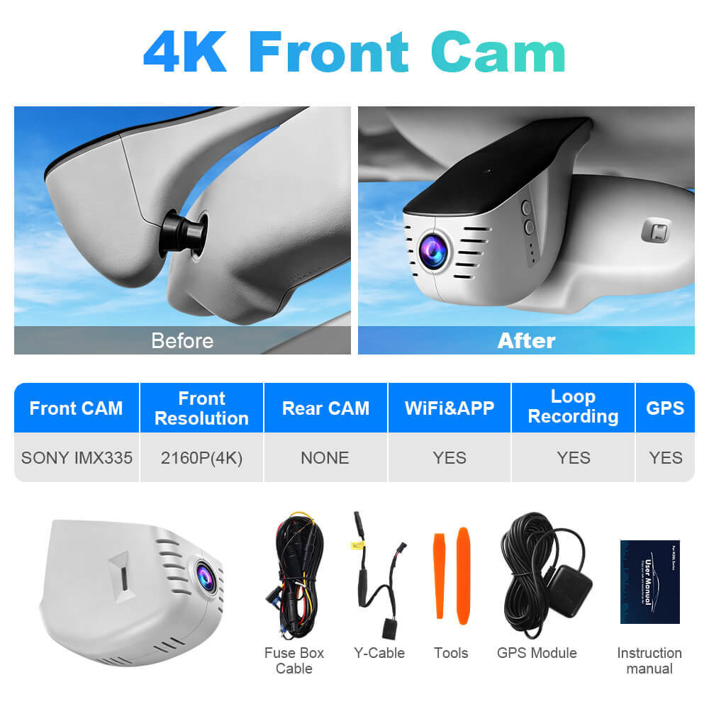 ISUDAR 2026 OEM Dash Cam | 4K UHD | Sony Sensor | WiFi App | For Audi 2013‑2016 A1 A3 A4 A5 A7 A8 Q2 Q3 Q5 Q7 Q8 S RS TT