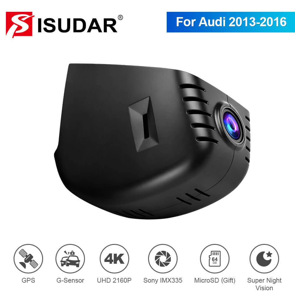 ISUDAR 2026 OEM Dash Cam | 4K UHD | Sony Sensor | WiFi App | For Audi 2013‑2016 A1 A3 A4 A5 A7 A8 Q2 Q3 Q5 Q7 Q8 S RS TT