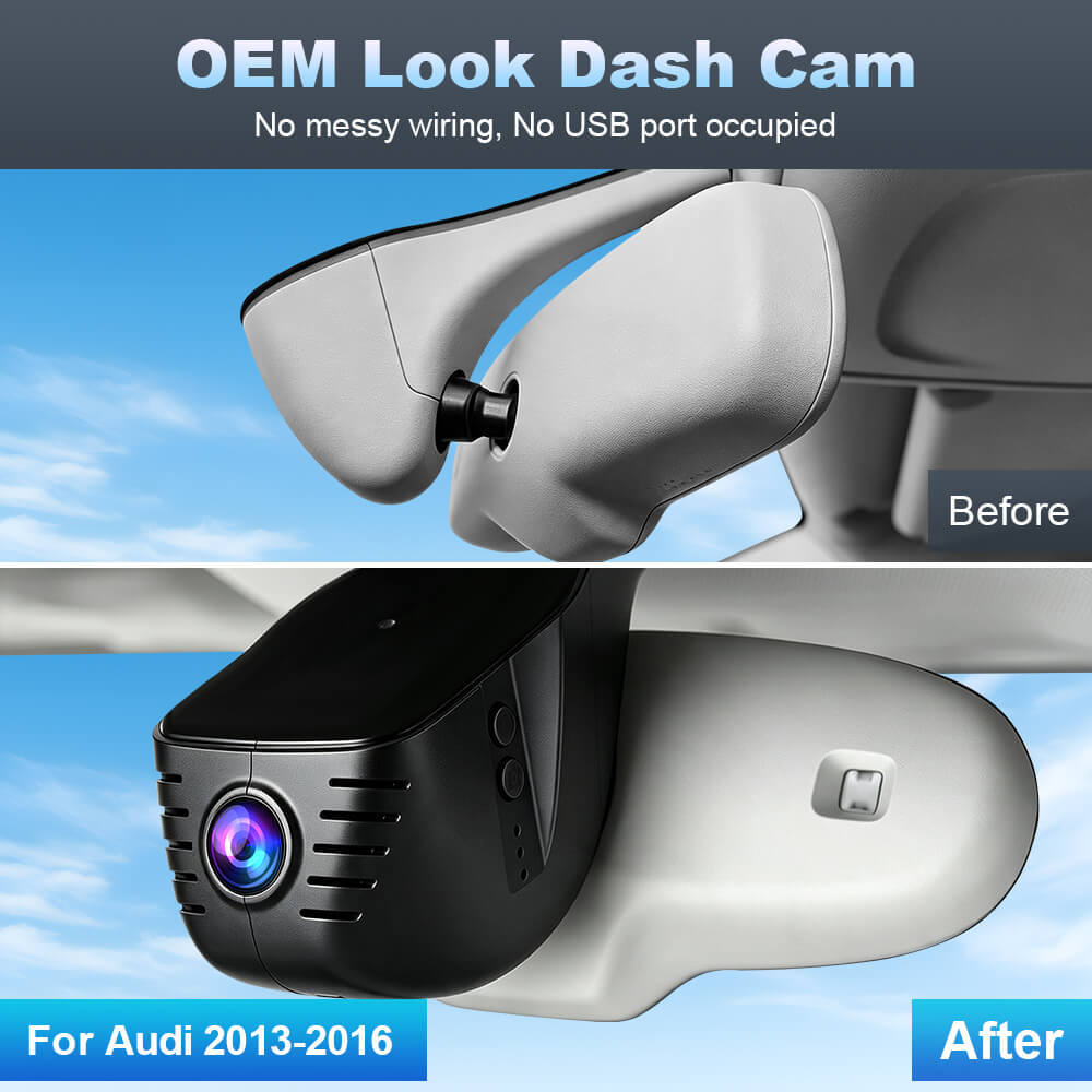 ISUDAR 2026 OEM Dash Cam | 4K UHD | Sony Sensor | WiFi App | For Audi 2013‑2016 A1 A3 A4 A5 A7 A8 Q2 Q3 Q5 Q7 Q8 S RS TT