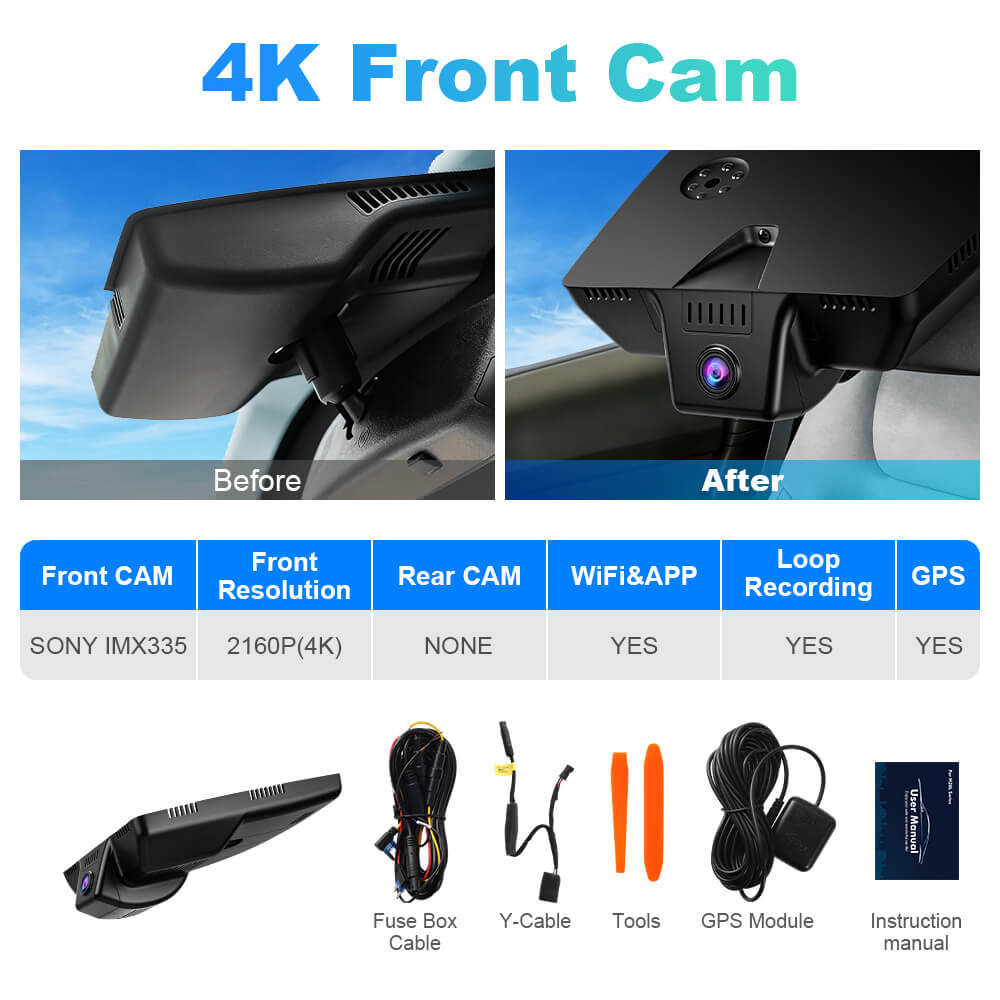 ISUDAR 2026 OEM Dash Cam | 4K UHD | Sony Sensor | WiFi App | For Hyundai Santa Cruz/ Tucson 2022-2026