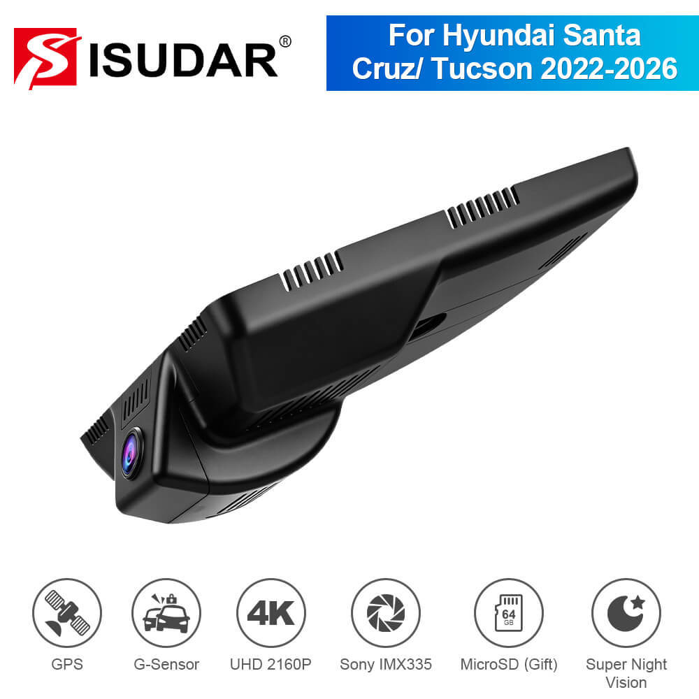 ISUDAR 2026 OEM Dash Cam | 4K UHD | Sony Sensor | WiFi App | For Hyundai Santa Cruz/ Tucson 2022-2026