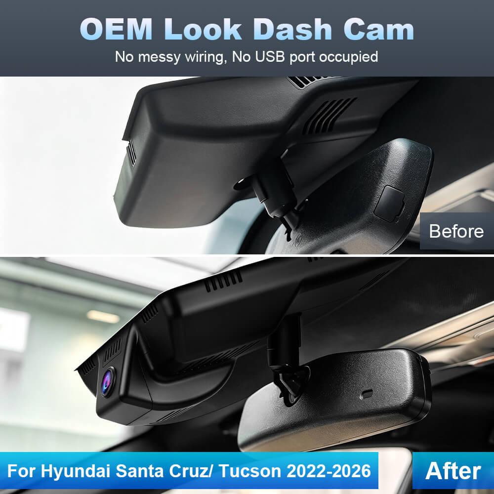 ISUDAR 2026 OEM Dash Cam | 4K UHD | Sony Sensor | WiFi App | For Hyundai Santa Cruz/ Tucson 2022-2026