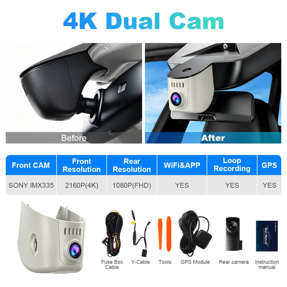 ISUDAR 2026 OEM Dash Cam | 4K UHD | Sony Sensor | WiFi App | For Audi 2017-2022 A1 A3 A4 A5 A7 A8 Q2 Q3... TT
