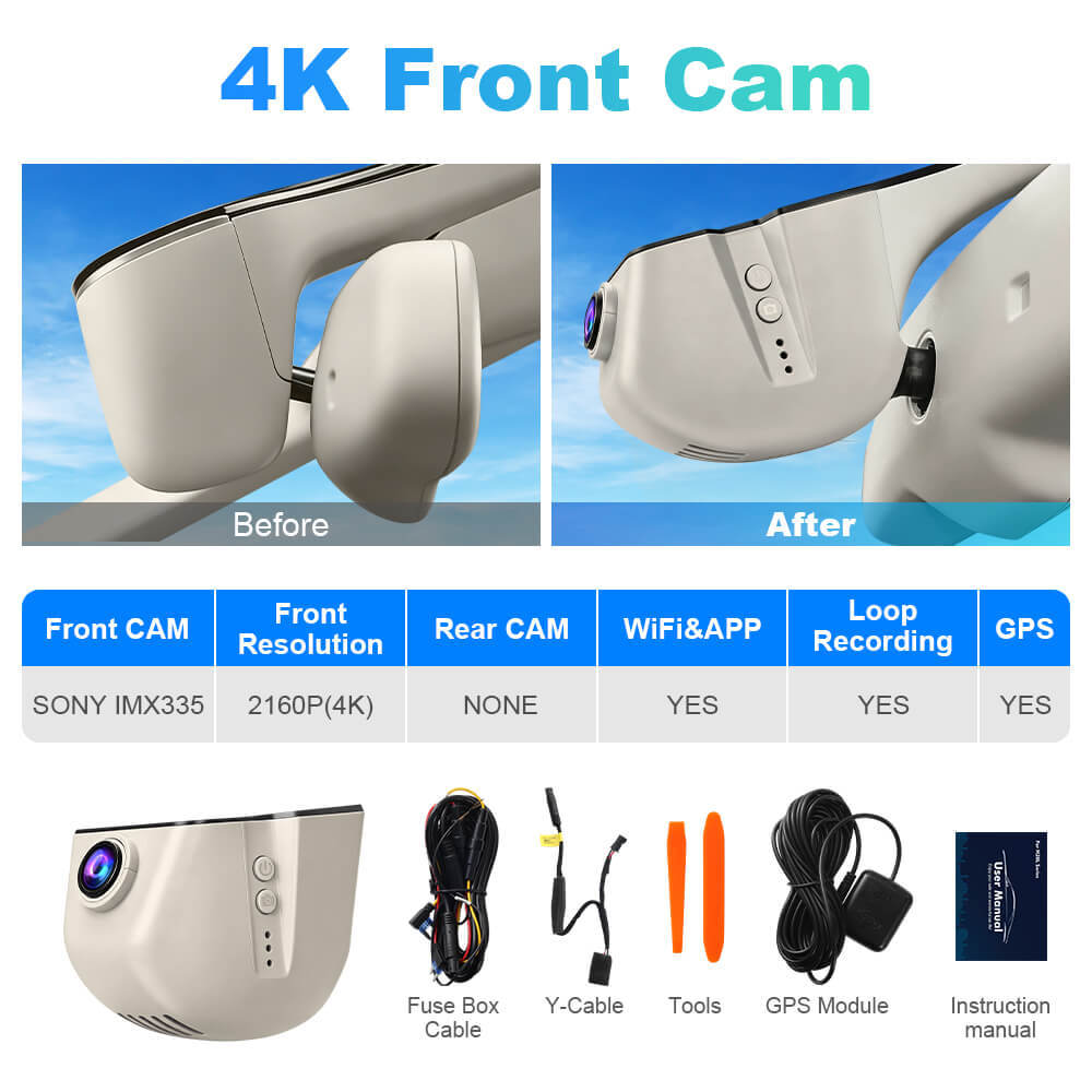 ISUDAR 2026 OEM Dash Cam | 4K UHD | Sony Sensor | WiFi App | For Audi 2004-2012 A1 A3 A4 A5 A6 A7 A8 Q3 Q5 Q7 TT