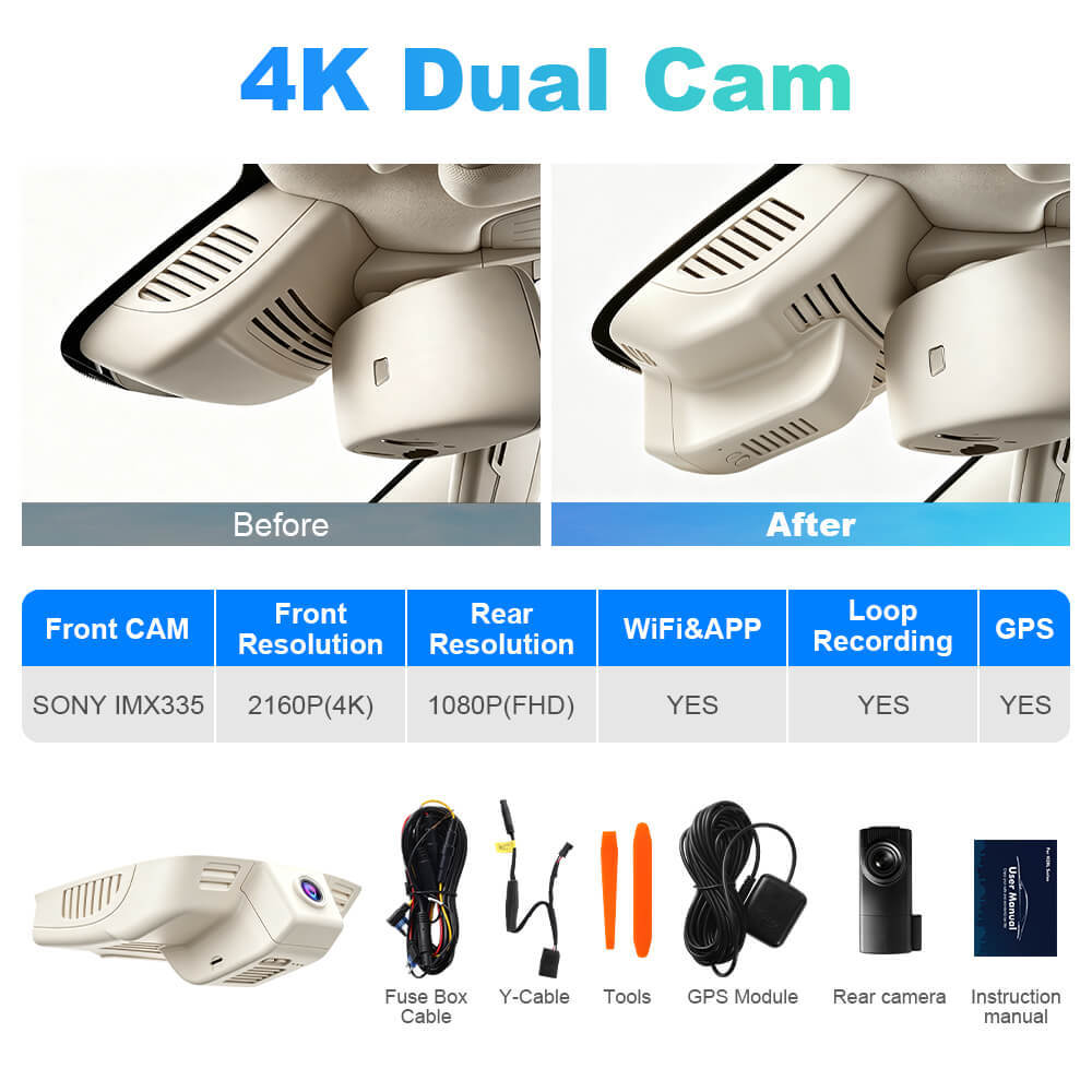 ISUDAR 2026 OEM Dash Cam | 4K UHD | Sony Sensor | WiFi App | For Mercedes-Benz E Class 2009-2016 C Class 2011-2014