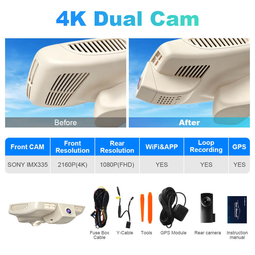 ISUDAR 2026 OEM Dash Cam | 4K UHD | Sony Sensor | WiFi App | For Mercedes-Benz C/E/GLC Class