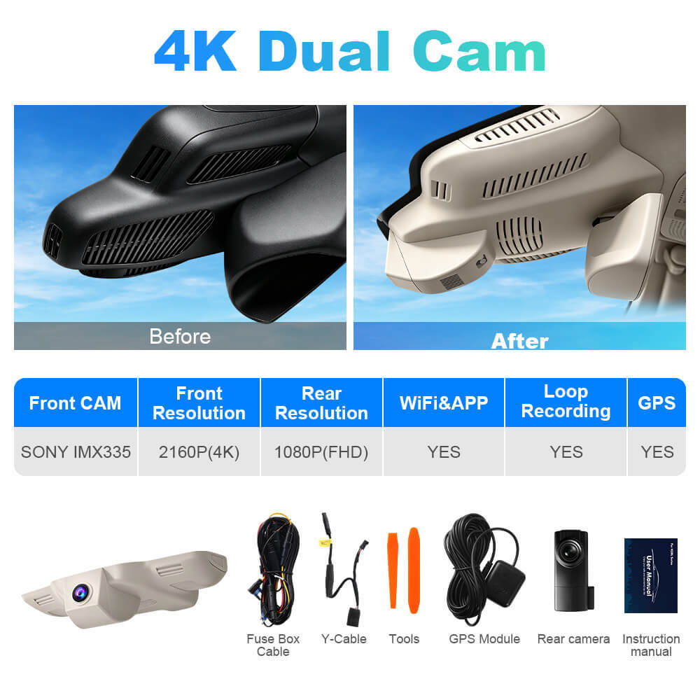 ISUDAR 2026 OEM Dash Cam | 4K UHD | Sony Sensor | WiFi App | For Mercedes-Benz E Class CIs AMG GT
