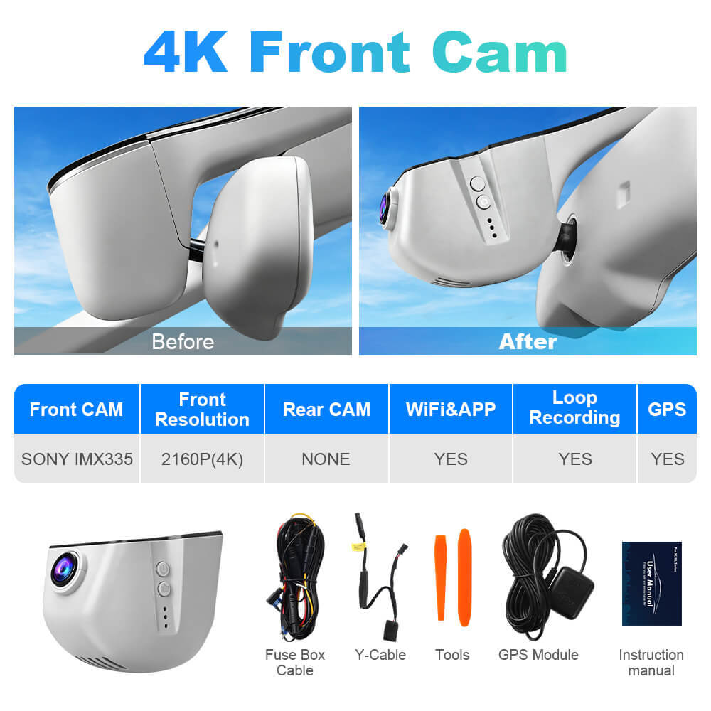 ISUDAR 2026 OEM Dash Cam | 4K UHD | Sony Sensor | WiFi App | For Audi 2004-2012 A1 A3 A4 A5 A6 A7 A8 Q3 Q5 Q7 TT