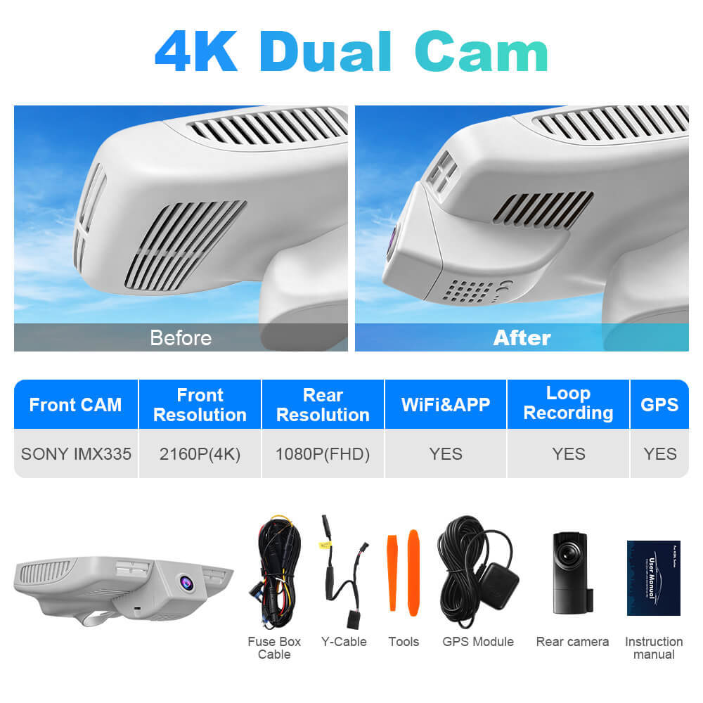 ISUDAR 2026 OEM Dash Cam | 4K UHD | Sony Sensor | WiFi App | For Mercedes-Benz C/E/GLC Class