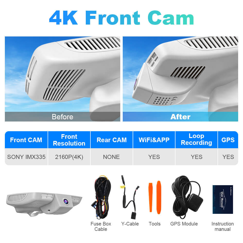 ISUDAR 2026 OEM Dash Cam | 4K UHD | Sony Sensor | WiFi App | For Mercedes-Benz C/E/GLC Class