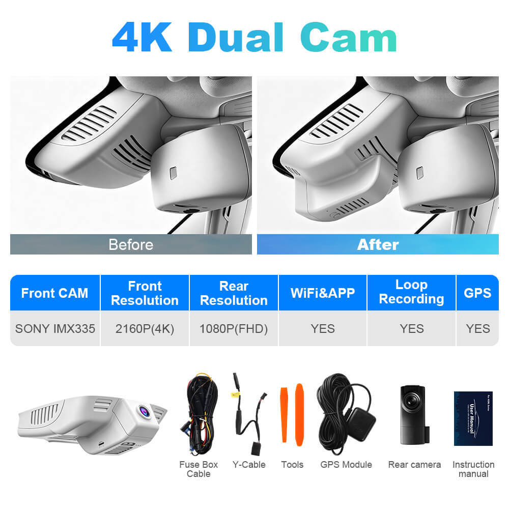 ISUDAR 2026 OEM Dash Cam | 4K UHD | Sony Sensor | WiFi App | For Mercedes-Benz E Class 2009-2016 C Class 2011-2014