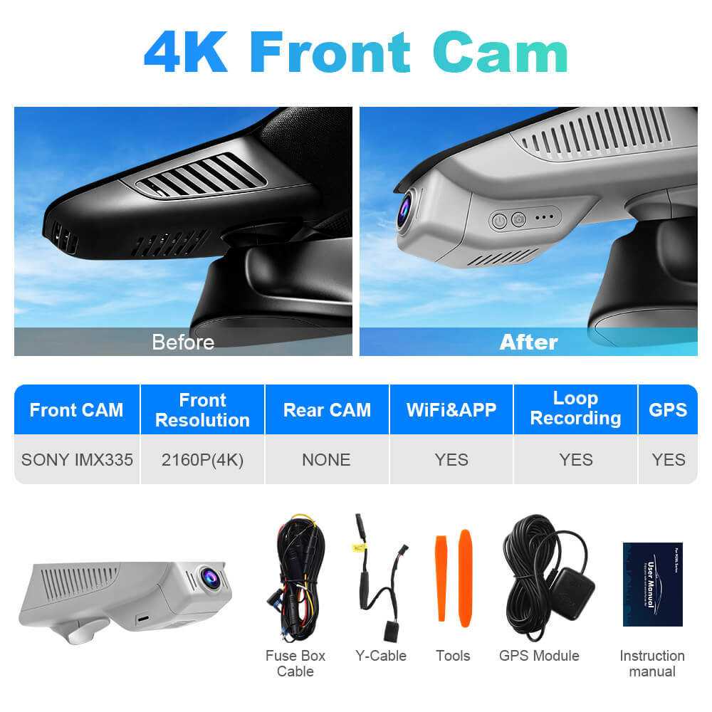 ISUDAR 2026 OEM Dash Cam | 4K UHD | Sony Sensor | WiFi App | For Mercedes-Benz C-Class / GLC-Class / E-Class