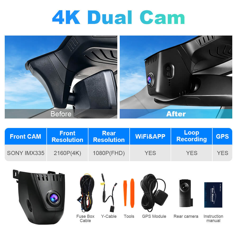 ISUDAR 2026 OEM Dash Cam | 4K UHD | Sony Sensor | WiFi App | For BMW G30 G31 G38 G11 G12 G32 M5 F90 5/6/7 series 530i 540i 520i 520d 530d 540d without Probe
