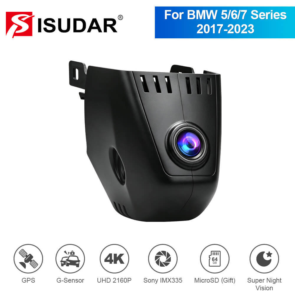 ISUDAR 2026 OEM Dash Cam | 4K UHD | Sony Sensor | WiFi App | For BMW G30 G31 G38 G11 G12 G32 M5 F90 5/6/7 series 530i 540i 520i 520d 530d 540d without Probe