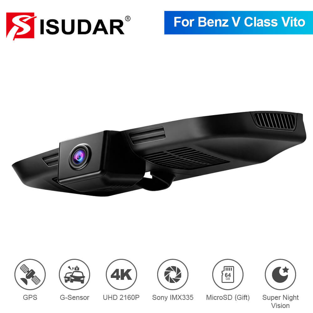 ISUDAR 2026 OEM Dash Cam | 4K UHD | Sony Sensor | WiFi App | For Mercedes‑Benz V‑Class/EQV/e‑Vito/Valente/Metris/Vito(W447 Platform)