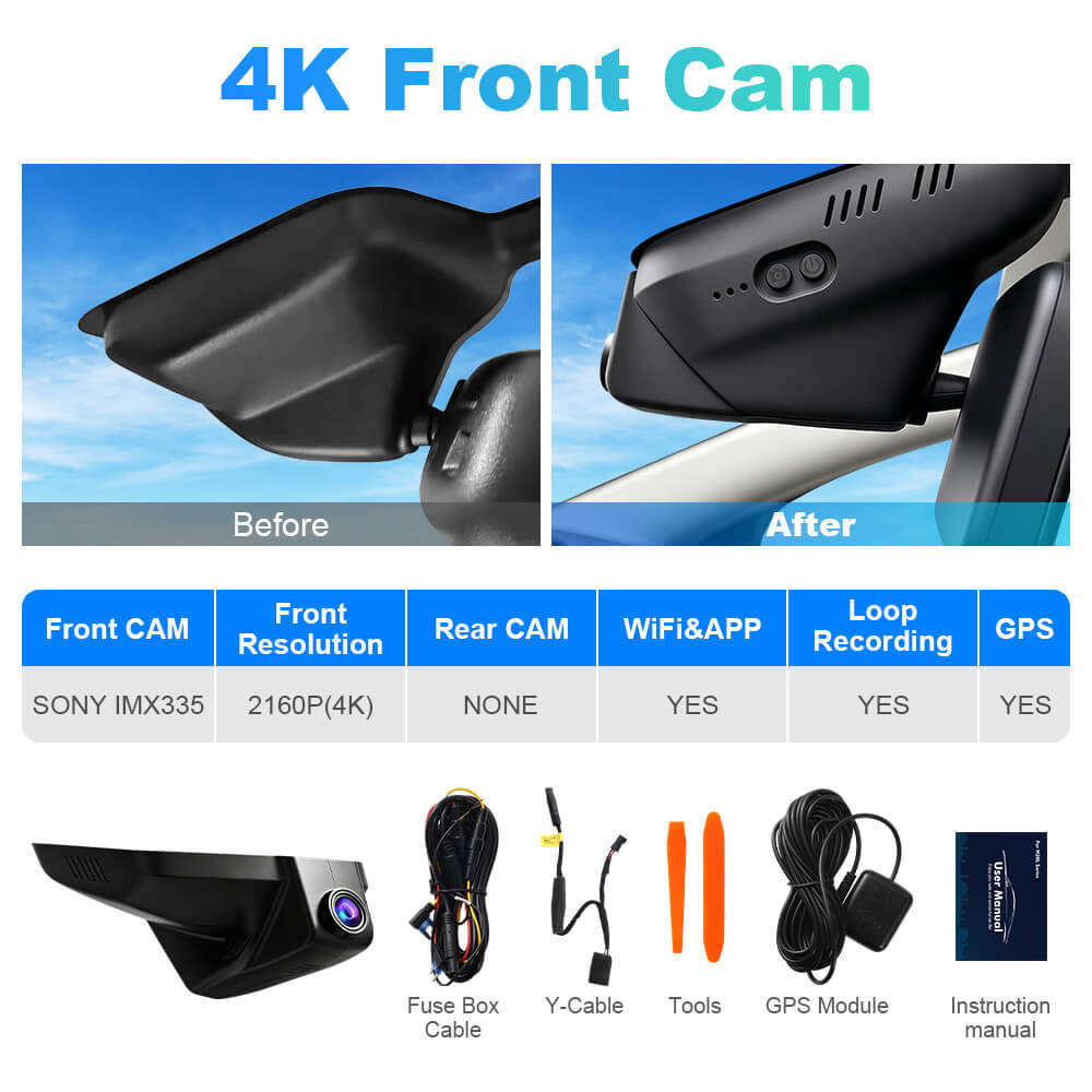 ISUDAR 2026 OEM Dash Cam | 4K UHD | Sony Sensor | WiFi App | For Peugeot 408 T7 T9 Mk1 Mk2 2010-2025