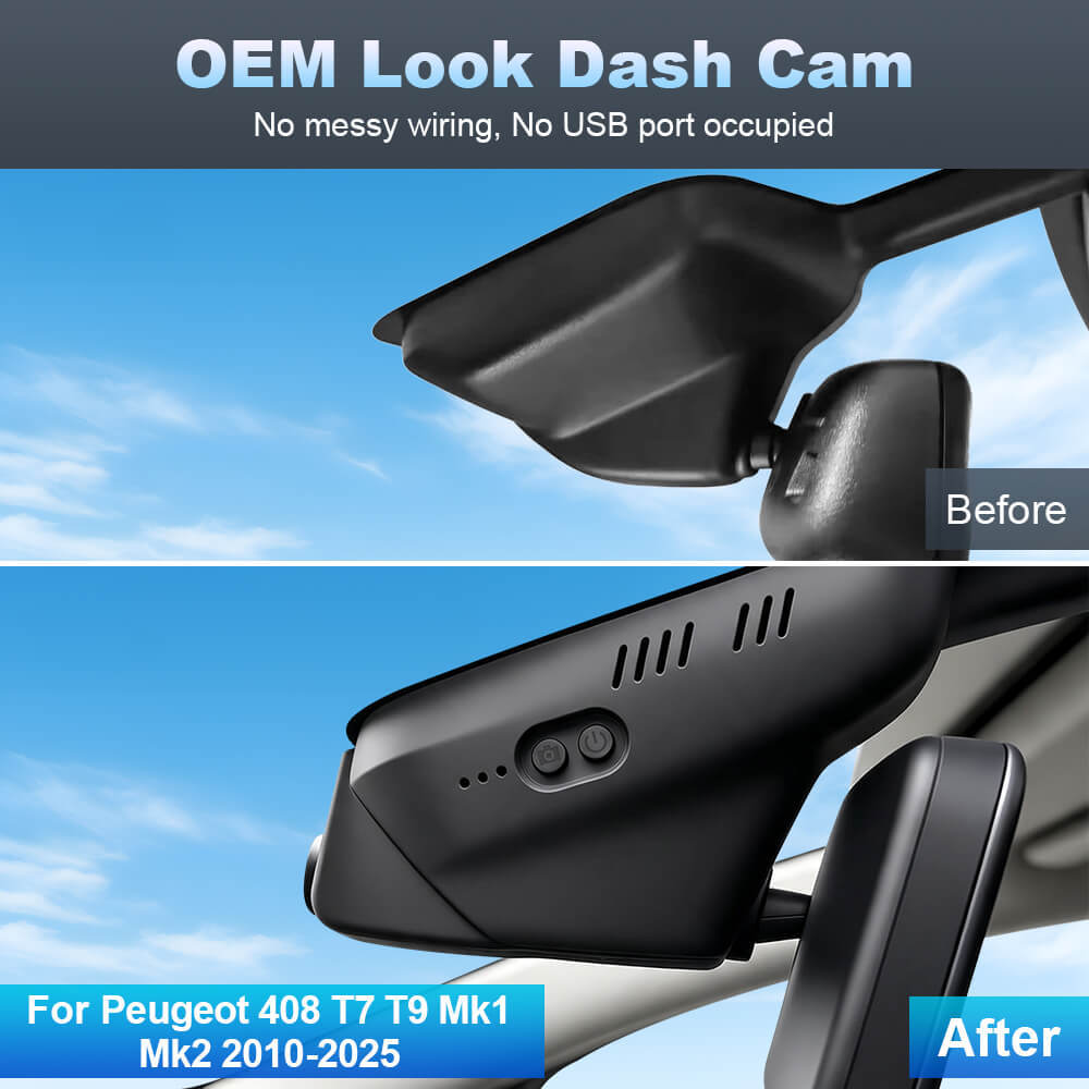 ISUDAR 2026 OEM Dash Cam | 4K UHD | Sony Sensor | WiFi App | For Peugeot 408 T7 T9 Mk1 Mk2 2010-2025