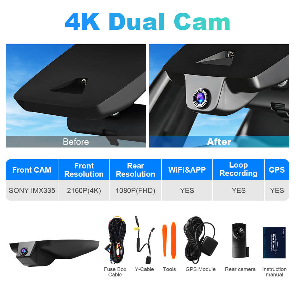 ISUDAR 2026 OEM Dash Cam | 4K UHD | Sony Sensor | WiFi App | For Toyota CHR C-HR 2021-2023