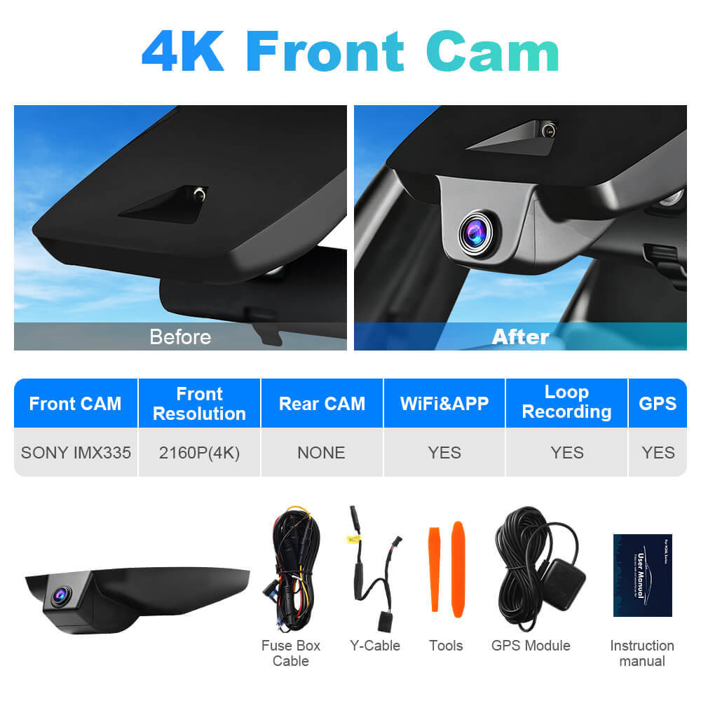 ISUDAR 2026 OEM Dash Cam | 4K UHD | Sony Sensor | WiFi App | For Toyota CHR C-HR 2021-2023