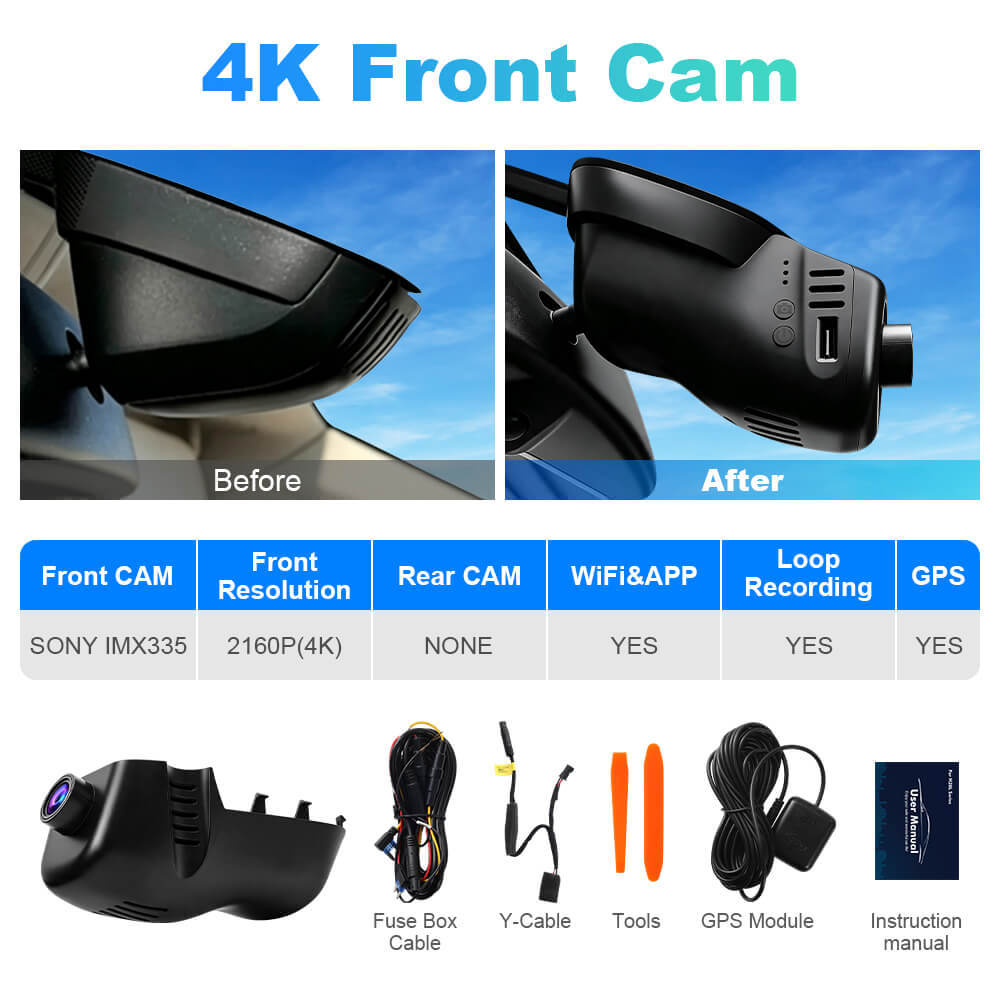 ISUDAR 2026 OEM Dash Cam | 4K UHD | Sony Sensor | WiFi App | For Volkswagen Touareg 2010-2019