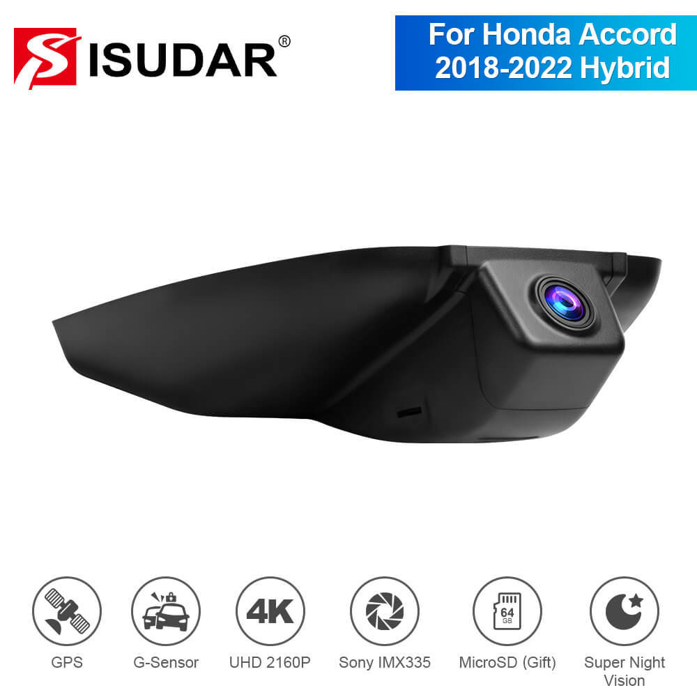 ISUDAR 2026 OEM Dash Cam | 4K UHD | Sony Sensor | WiFi App | For Honda Accord 2018-2022 Hybrid