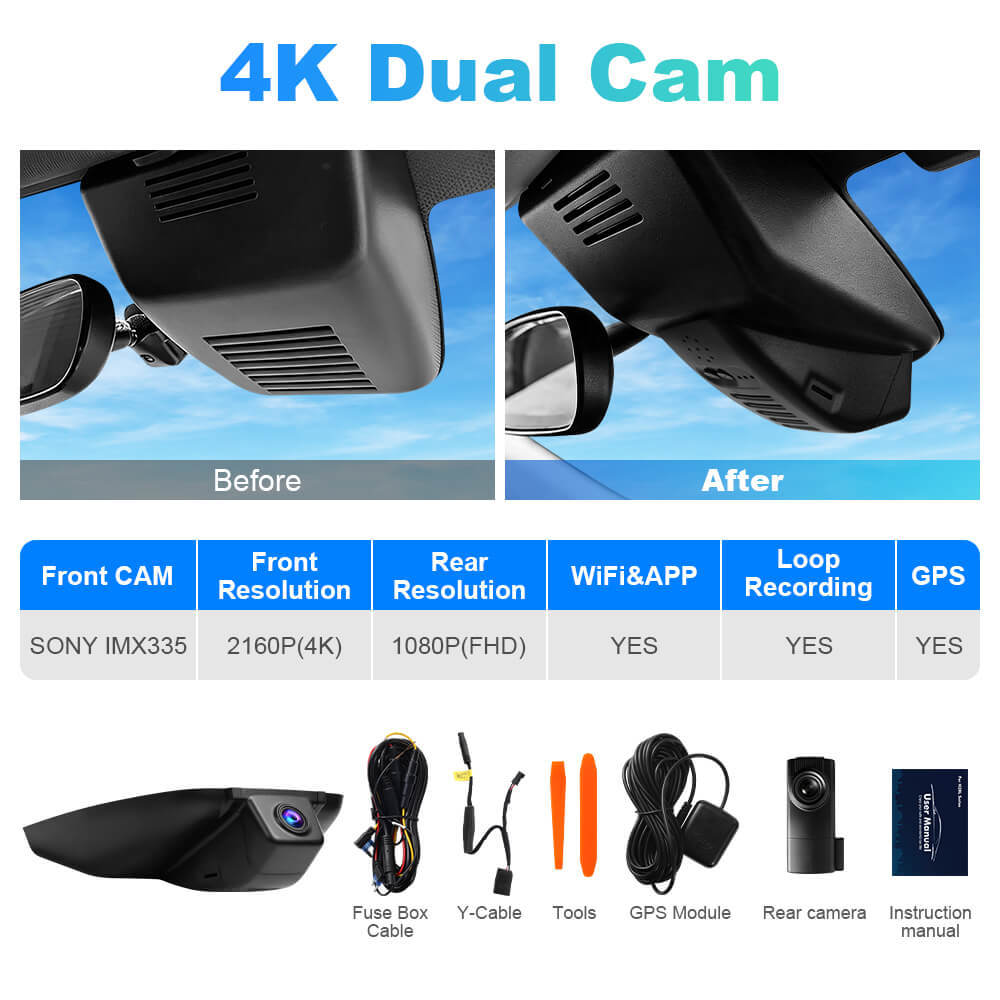 ISUDAR 2026 OEM Dash Cam | 4K UHD | Sony Sensor | WiFi App | For Honda Accord 2018-2022 Hybrid