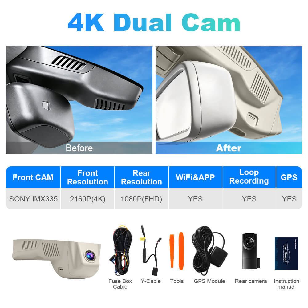 ISUDAR 2026 OEM Dash Cam | 4K UHD | Sony Sensor | WiFi App | For Mercedes Benz GLA CLA200 X156 W117 W176 W177 2015-2019