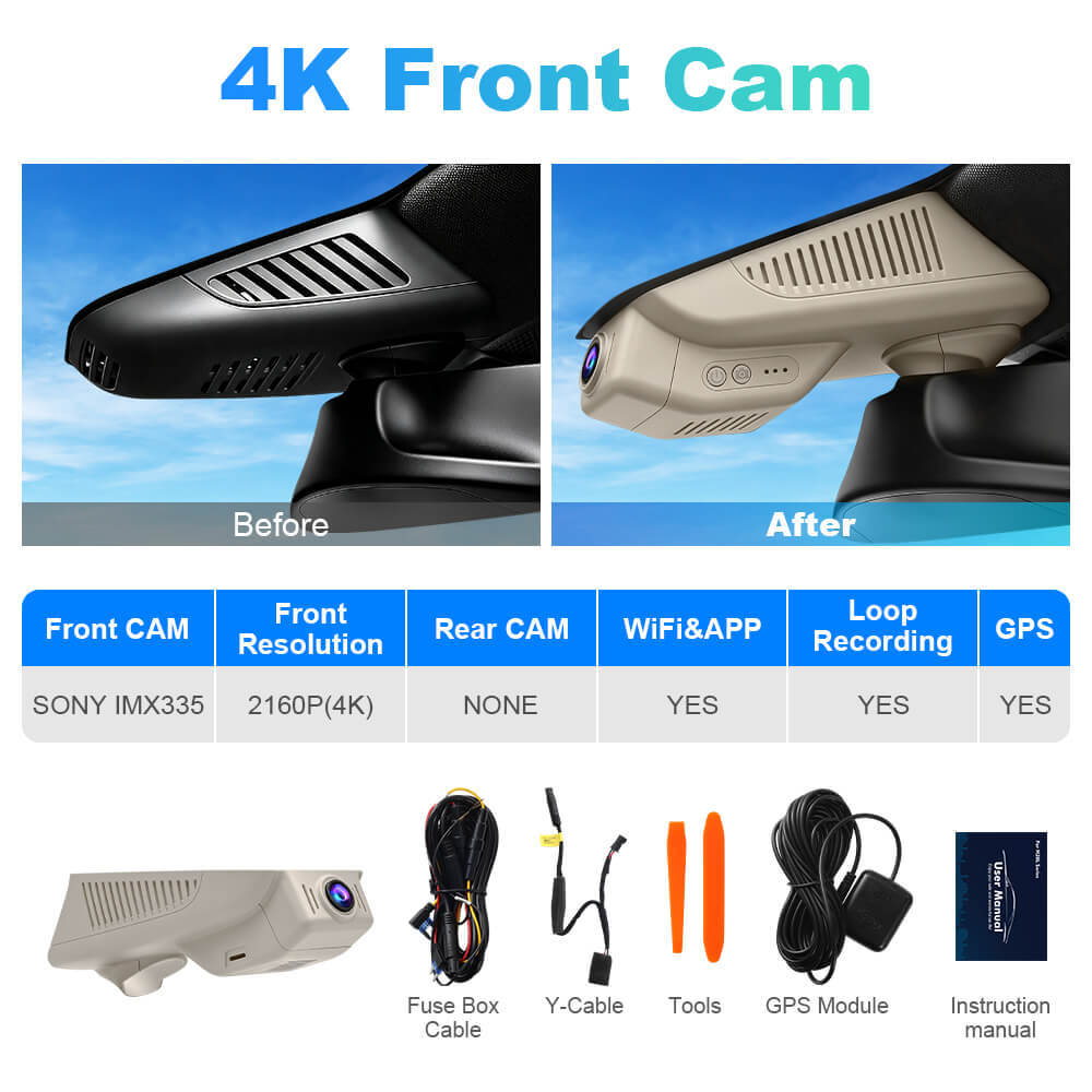 ISUDAR 2026 OEM Dash Cam | 4K UHD | Sony Sensor | WiFi App | For Mercedes-Benz C-Class / GLC-Class / E-Class