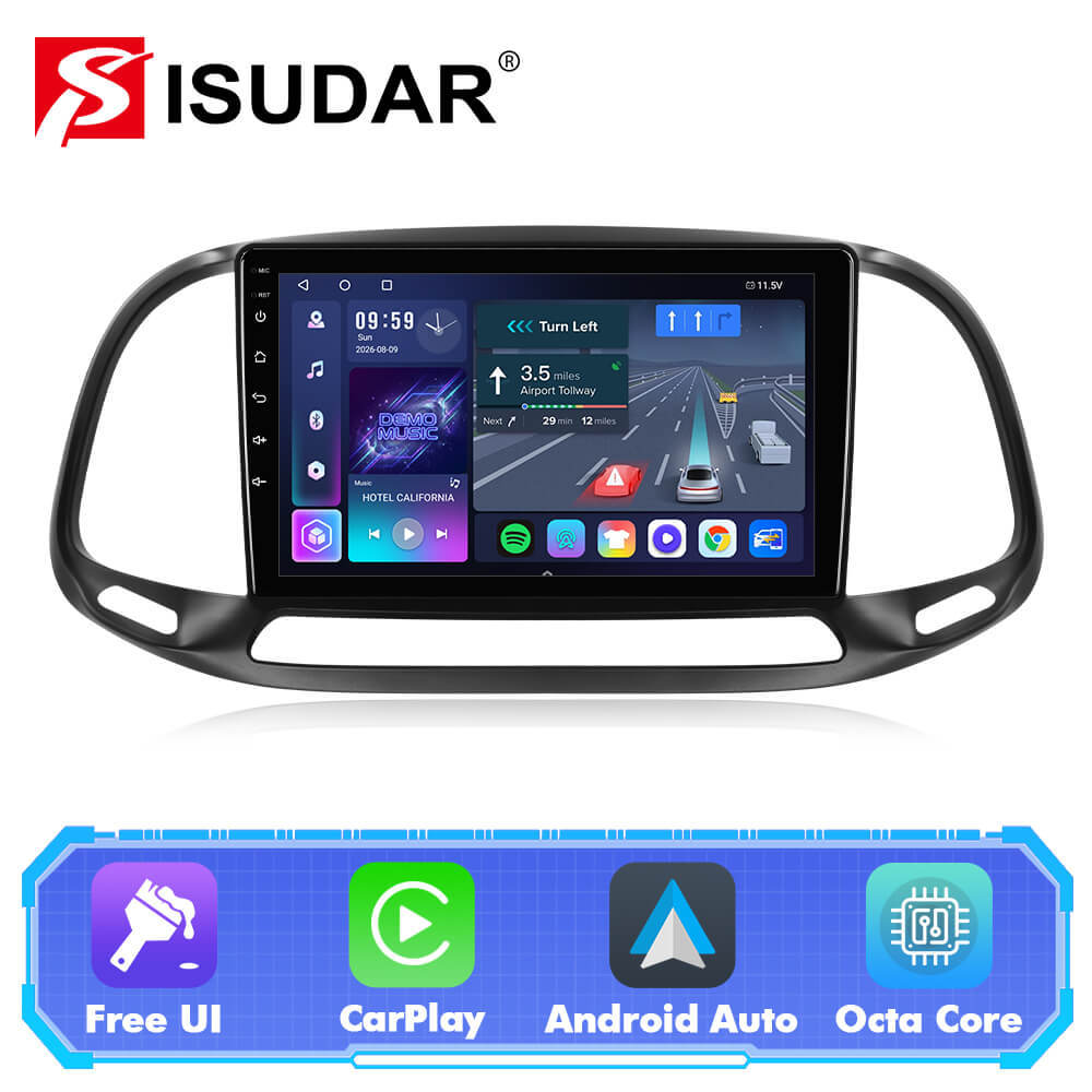 T57 Android 13 Car Stereo 9" Car Multimedia Player GPS Navigation Wireless CarPlay & Android Auto For Fiat Doblo 2015-