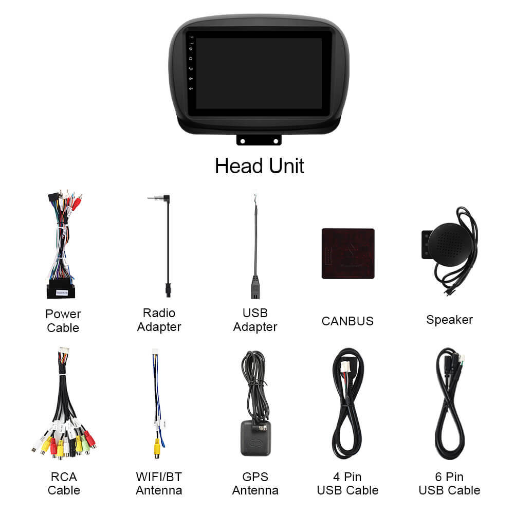 T57 Android 13 Car Stereo 9" Car Multimedia Player GPS Navigation Wireless CarPlay & Android Auto For Fiat 500X 2014-2019