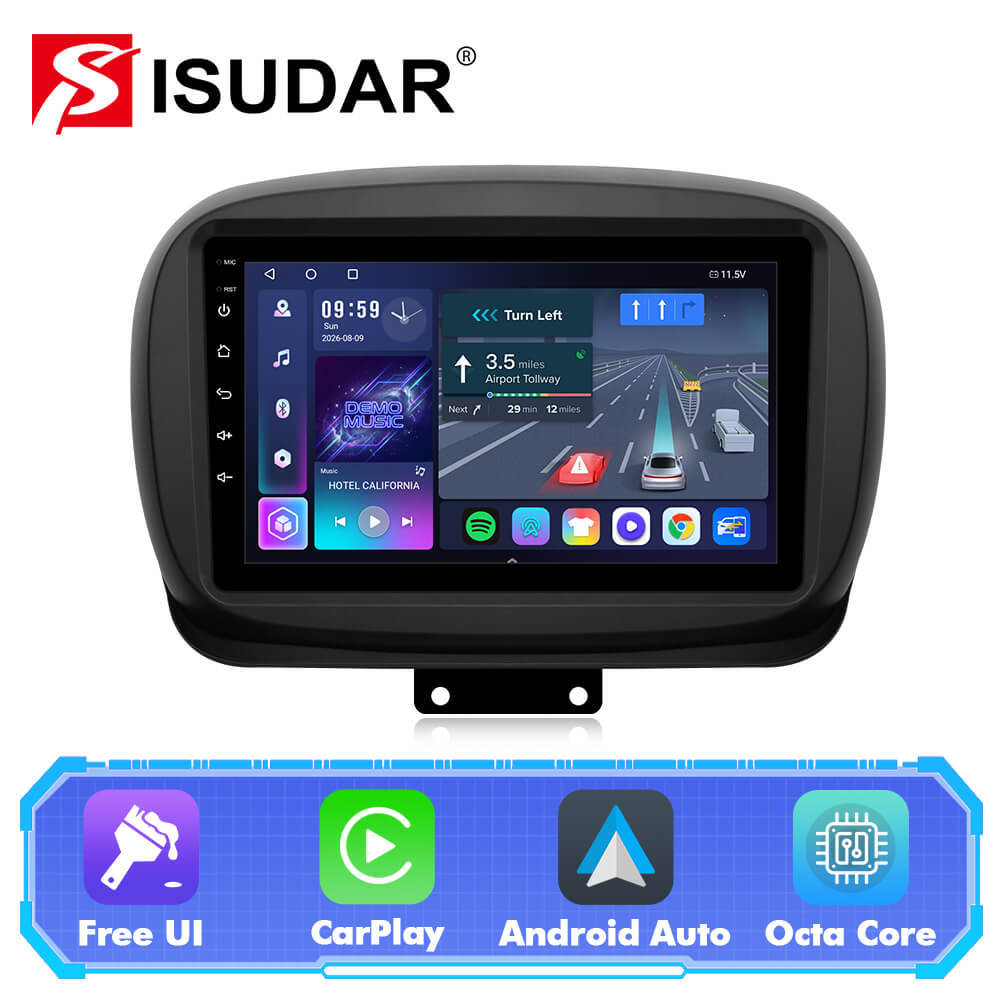 T57 Android 13 Car Stereo 9" Car Multimedia Player GPS Navigation Wireless CarPlay & Android Auto For Fiat 500X 2014-2019